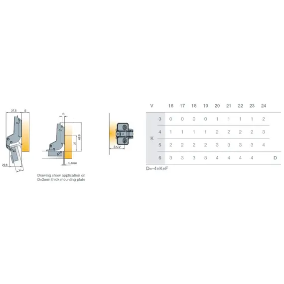 702-0DK4-054-00 Петля T-Type 110/45/17 мм с cистемой ускоренной сборки Easy-fix - 10