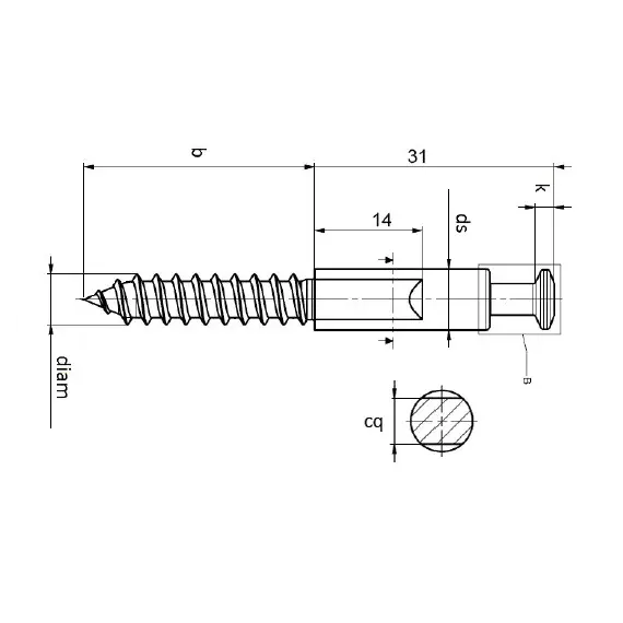 645C208012Z Футорка М8х12 мм (цинк) - 1