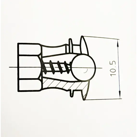 TC82.612.70 Футорка разжимная латунная M6х12 мм - 2