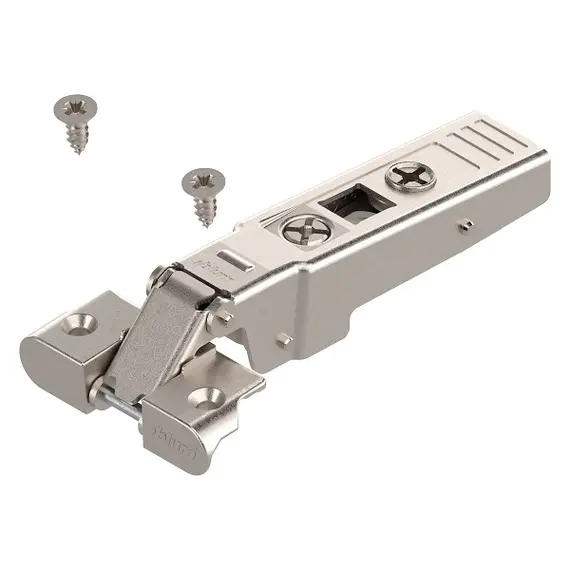 71T950A Петля Clip top для алюминиевых рамок 95°, накладная, чашка петли: на шурупы, никель