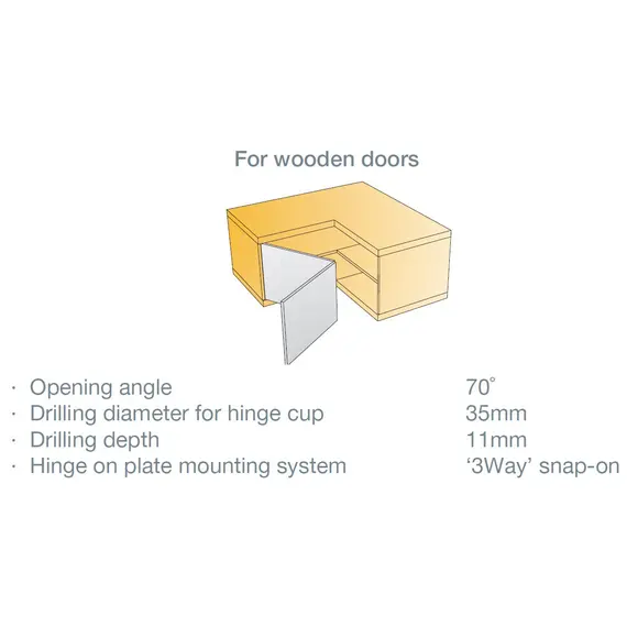 721-0PM0-650-00 Петля T-type для складных фасадов 70/52 мм - 6