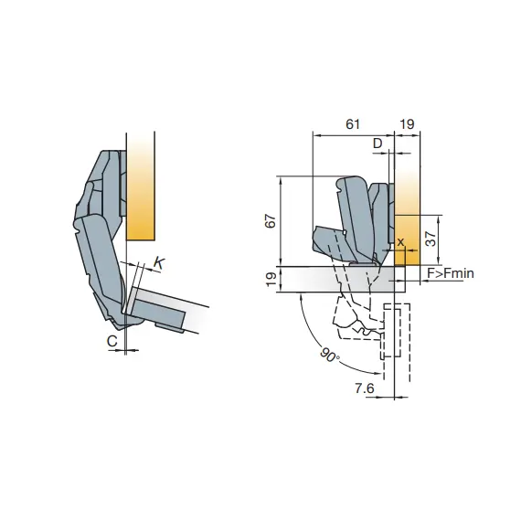 248-0161-050 Петля B-Type 170/48/9 мм - 10