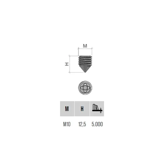 Винт стяжки конической М10х12,5мм, цинк арт.GR05ZZ - 1