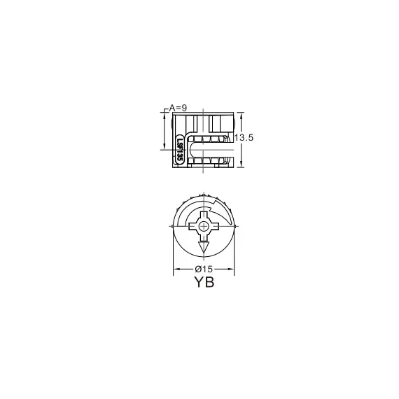 153-9692-135-PC Эксцентрик серии 153, для плиты 18мм, Д15мм, цинк - 1