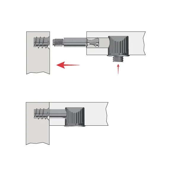 BO97ZZ Стяжка-бочонок TRIO D15х13 мм М8, цинк - 3