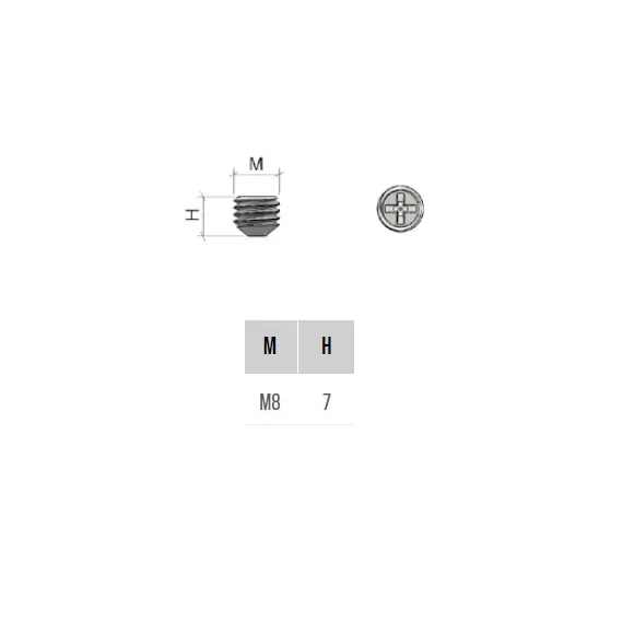 GR25ZZ Винт стяжки конической М8х7мм, цинк - 1