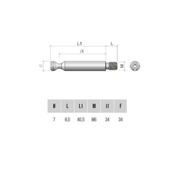 TF18FZ Дюбель стяжной М6 D7х49 мм, цинк - 1