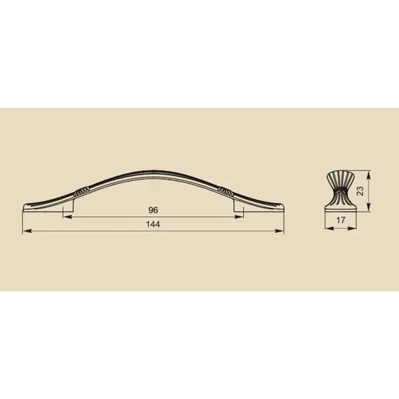 Ручка-скоба FS-135 096 олово шлифованное (ТЗ) - 2