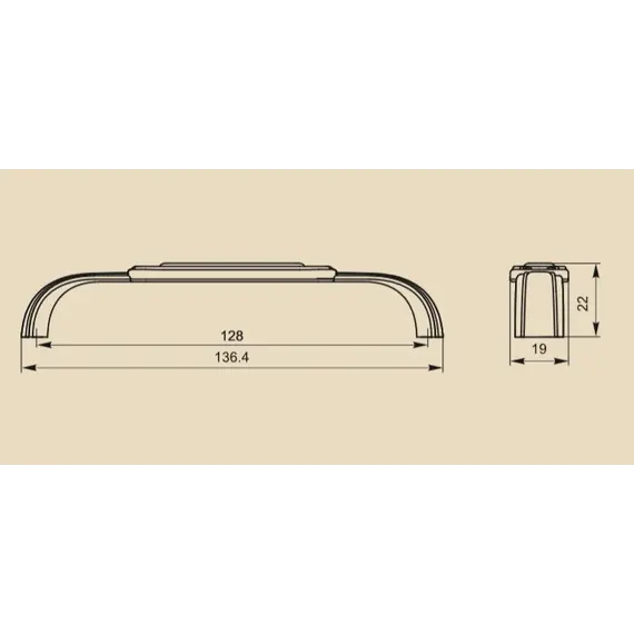 Ручка-скоба FS-139 128 олово старое/белый (ТЗ) - 2