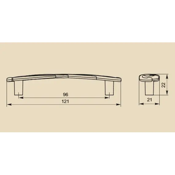 Ручка-скоба FS-140 096 бронза полированная (ТЗ) - 2