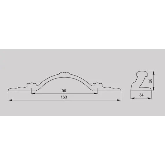 Ручка-скоба FS-180 096 золото прованс/1013 жемчужно-белый матовый (ТЗ) - 2