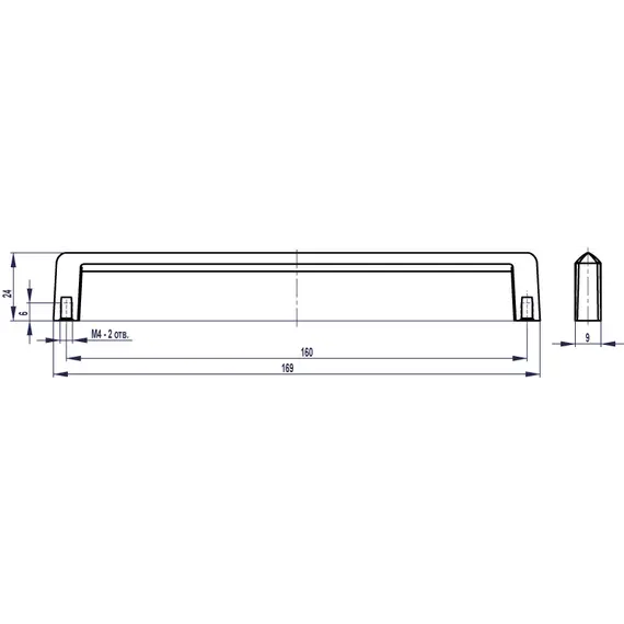 Ручка-скоба FS-184 160 Cr глянцевый (ТЗ) - 2