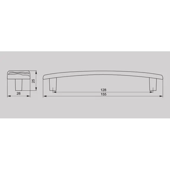 Ручка-скоба FS-189 128 серебро прованс/9003 белый матовый (ТЗ) - 2