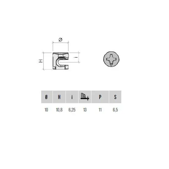 EC08ZL Эксцентрик D10x10,8 мм - 2
