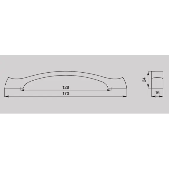 Ручка-скоба S-149 128 St светлый/кромка-венге матовый (ТЗ) - 2