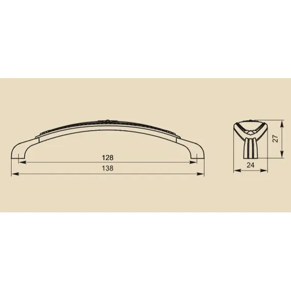 Ручка-скоба FS-138 128 Золото/белый (ТЗ) - 2