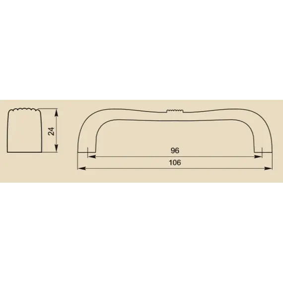 Ручка-скоба FS-190 096 серебро прованс 9003 белый матовый (ТЗ) - 2