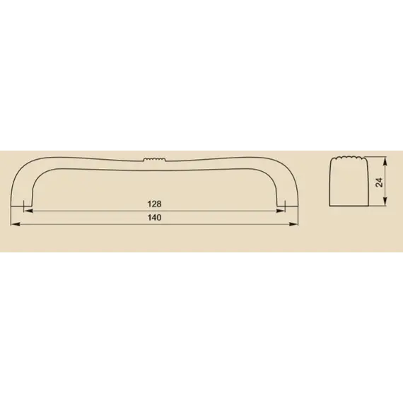 Ручка-скоба FS-190 128 золото прованс/1013 жемчужно-белый матовый (ТЗ) - 2