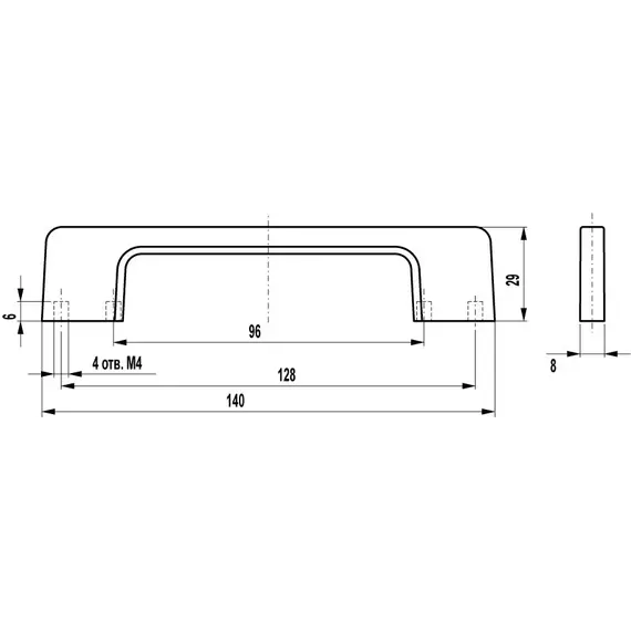Ручка-скоба FS-108 096/128 белый глянец №15 - 1