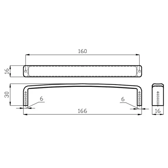 СК-03 Ручка мебельная скоба, черный матовый - 2