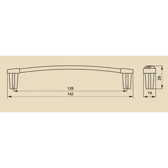 Ручка-скоба FS-127 128 Cr глянцевый (ТЗ) - 2