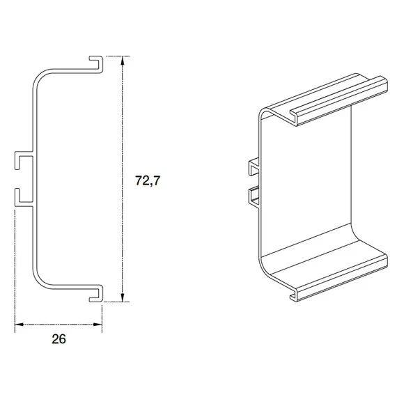 70.1004.803.00.410 Профиль горизонтальный П-образный Gola - 2