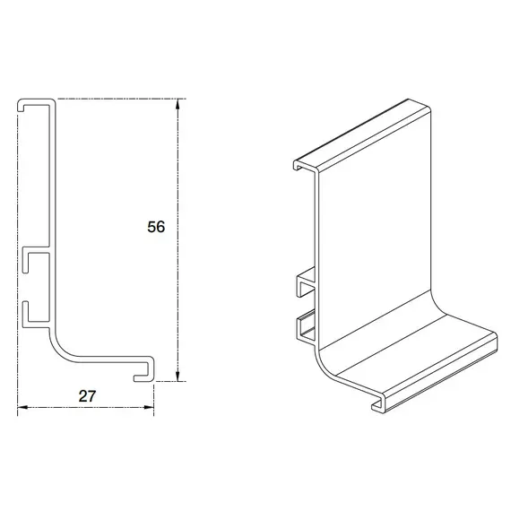 70.1005.803.00.410 Профиль горизонтальный Г-образный Gola - 2