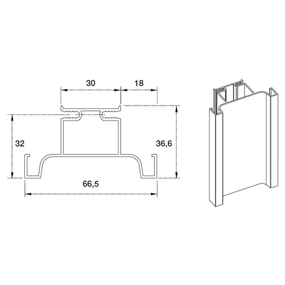 70.1019.57.00.450 Профиль вертикальный средний Gola - 2