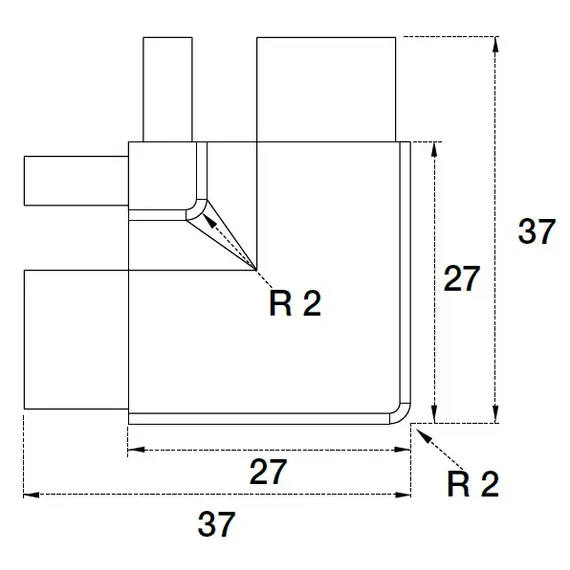 70.101.5EZ.60.001 Уголок (алюм.) внеш. 90 гр для профиля горизонтального Г-образного Gola - 1