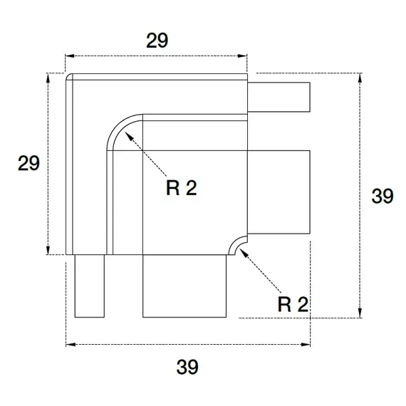 70.101.5IZ.801.001 Уголок (алюм.) внутр. 90 гр для профиля горизонтального Г-образного Gola - 1