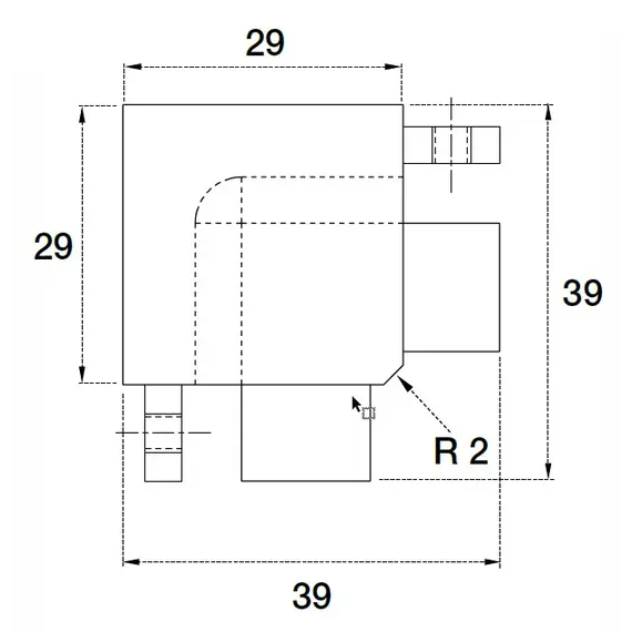 70.101.6I0.57.001 Уголок (алюм.) внутр. 90 гр для профиля горизонтального П-образного Gola - 1