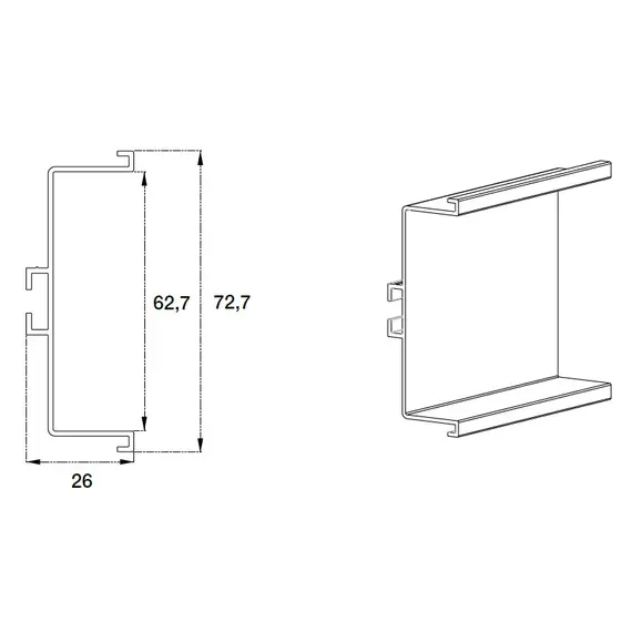 70.1034.801.00.410 Профиль горизонтальный П-образный Gola R=0 - 1