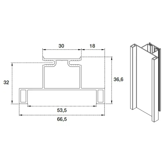 70.1036.111.00.450 Профиль вертикальный средний Gola R=0 - 1