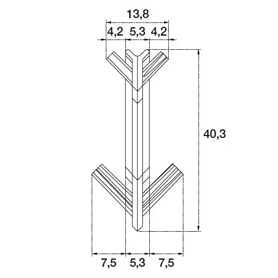 70.1038I.801.001 Уголок (пласт.) внутр. 90 гр для профиля горизонтального П-образного Gola R=0 - 1