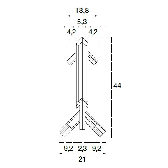 70.1039E.803.001 Уголок (пласт.) внеш. 90 гр для профиля горизонтального Г-образного Gola R=0 - 1