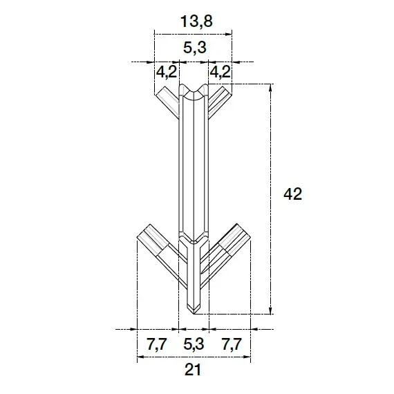 70.1039I.111.001 Уголок (пласт.) внутр. 90 гр для профиля горизонтального Г-образного Gola R=0 - 1