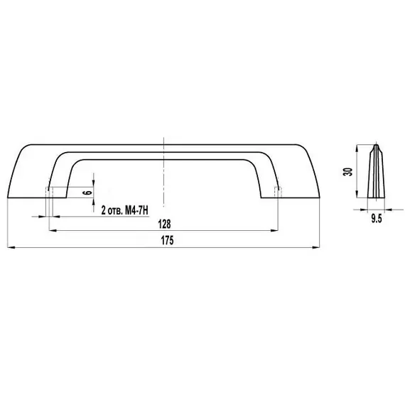 Ручка-скоба FS-106 128 Cr глянцевый - 2