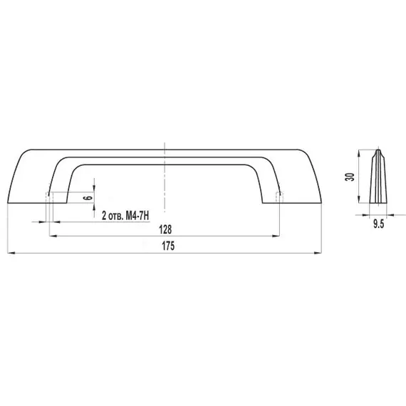 Ручка-скоба FS-106 128 Cr матовый - 2