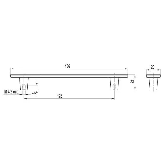 Ручка-скоба FS-110 128 Cr глянцевый - 2