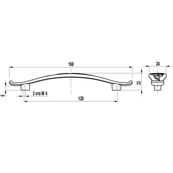 Ручка-скоба FS-122 128 Cr матовый - 2
