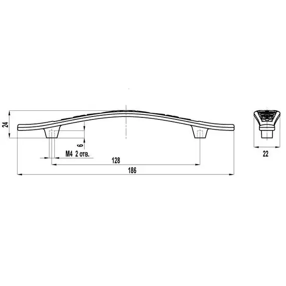 Ручка-скоба FS-123 128 старая бронза - 2