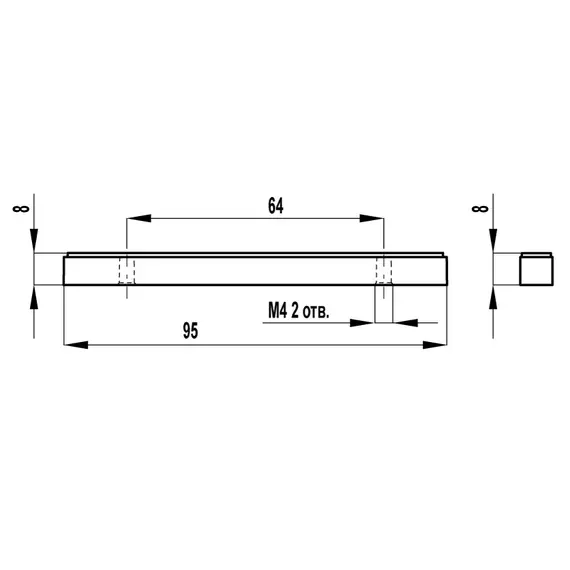 Ручка-скоба FS-192 064D серый шагрень №7 - 2