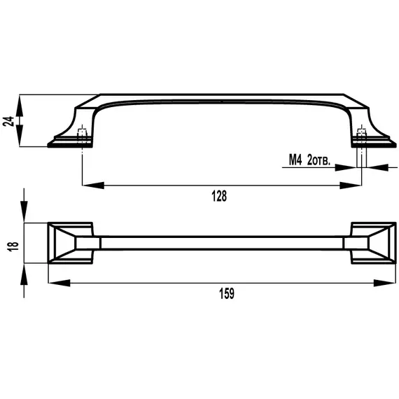 Ручка-скоба FS-194 128 олово старое - 1