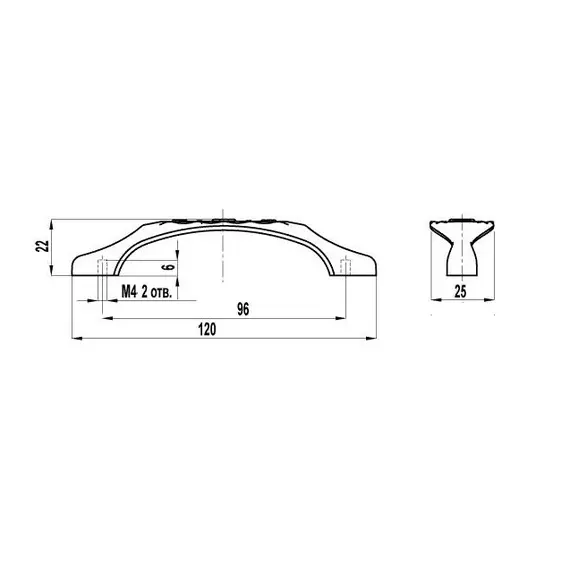 Ручка-скоба FS-128 096 Cr матовый - 2