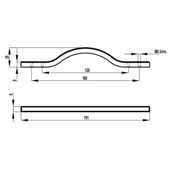 Ручка-скоба FS-192 160 олово старое - 2