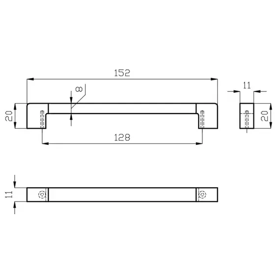 СМ-10 Ручка мебельная скоба, алюминий матовый - 2
