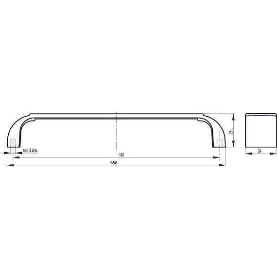 Ручка-скоба S-202 160 олово шлифованное - 1
