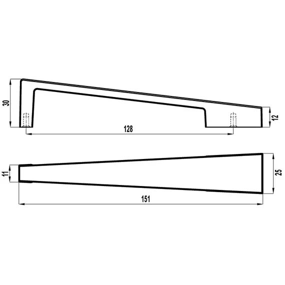 Ручка-скоба FS-203 128, Латунь сатинированная - 2
