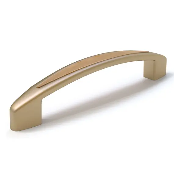 М-04 Ручка мебельная скоба, золото матовое/светлый дуб