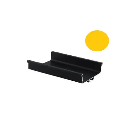 Профиль горизонтальный С-образный, золото анодированный с брашировкой 4200мм арт.PR.03.4466.02.Gold